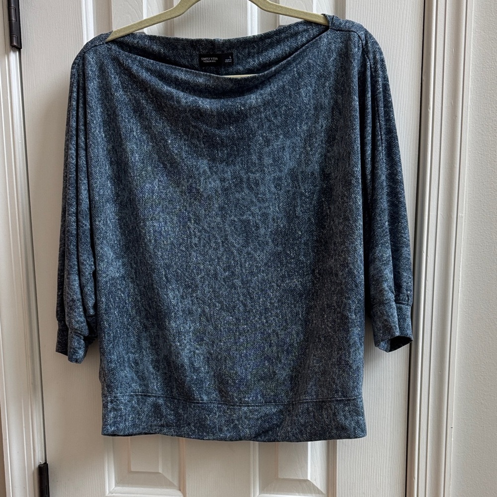 Simply Vera Verawang Blue Dolman Sleeve Top